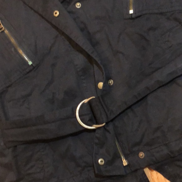 NWT Egg Couture Black Belted Short sleeve Utility Jacket cotton cropped Small S - Picture 6 of 11